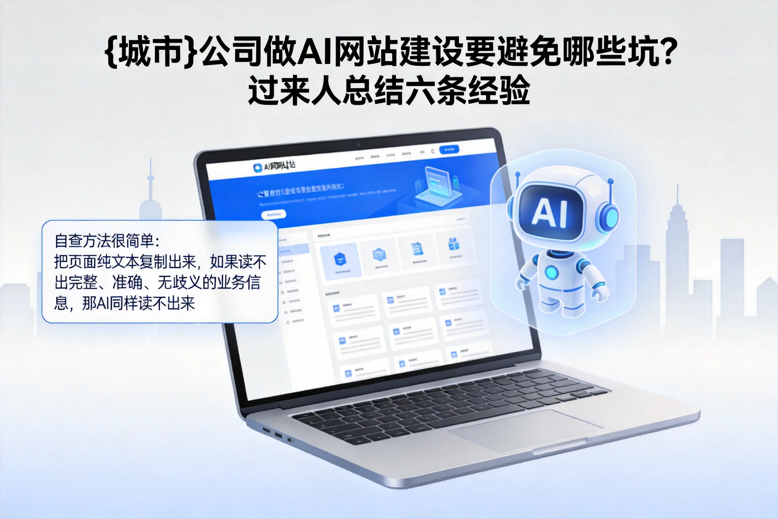 重庆城区公司做AI网站建设要避免哪些坑？过来人总结六条经验