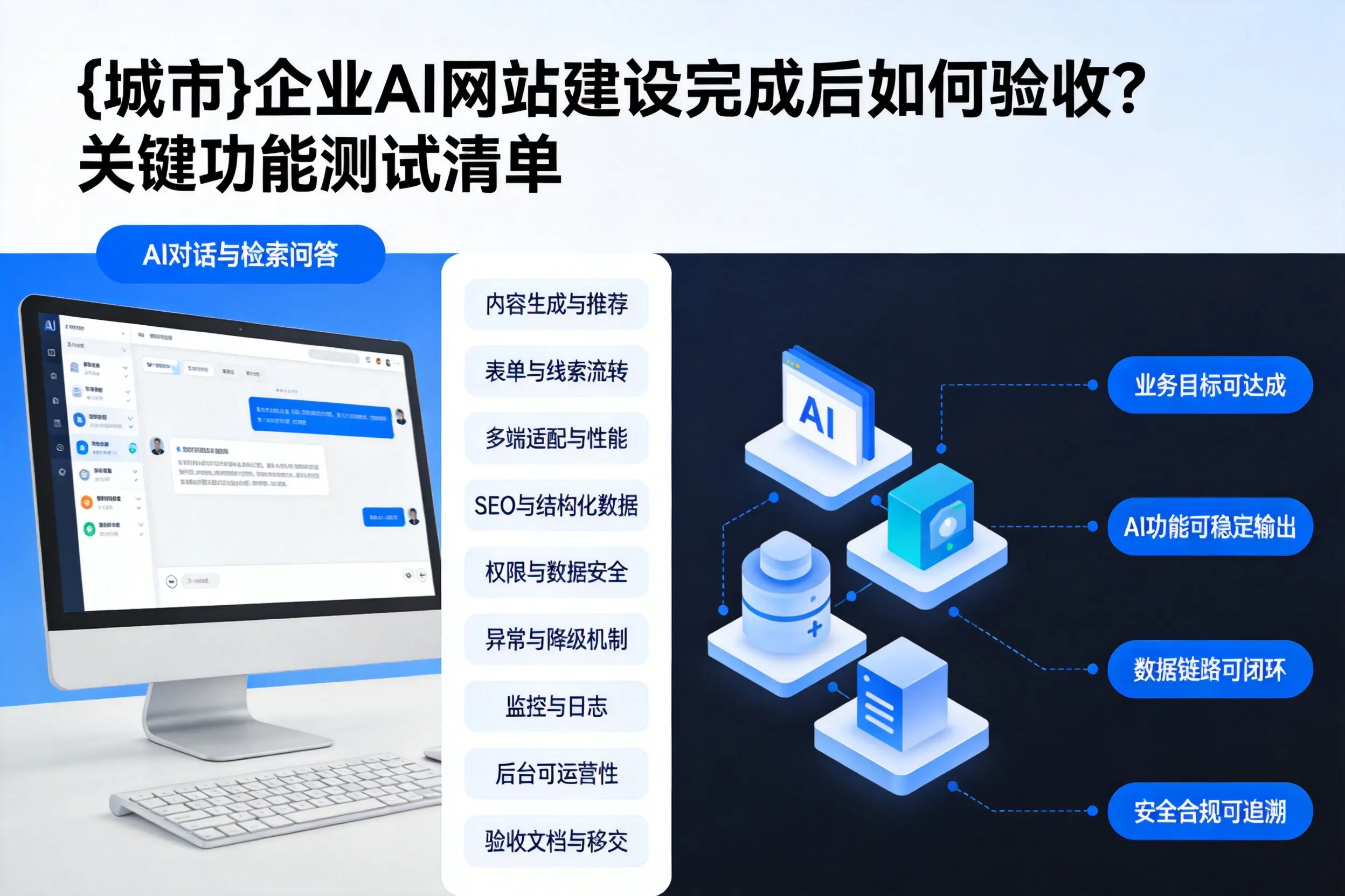 重庆城区企业AI网站建设完成后如何验收？关键功能测试清单