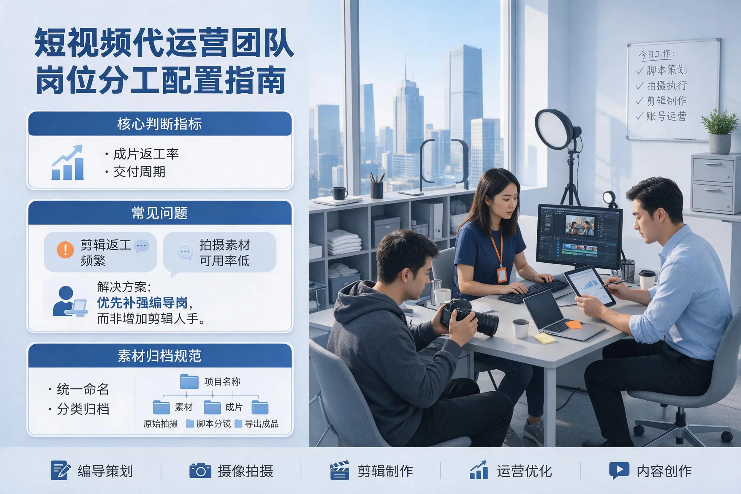 短视频代运营团队如何配置？重庆城区企业岗位分工科普说明