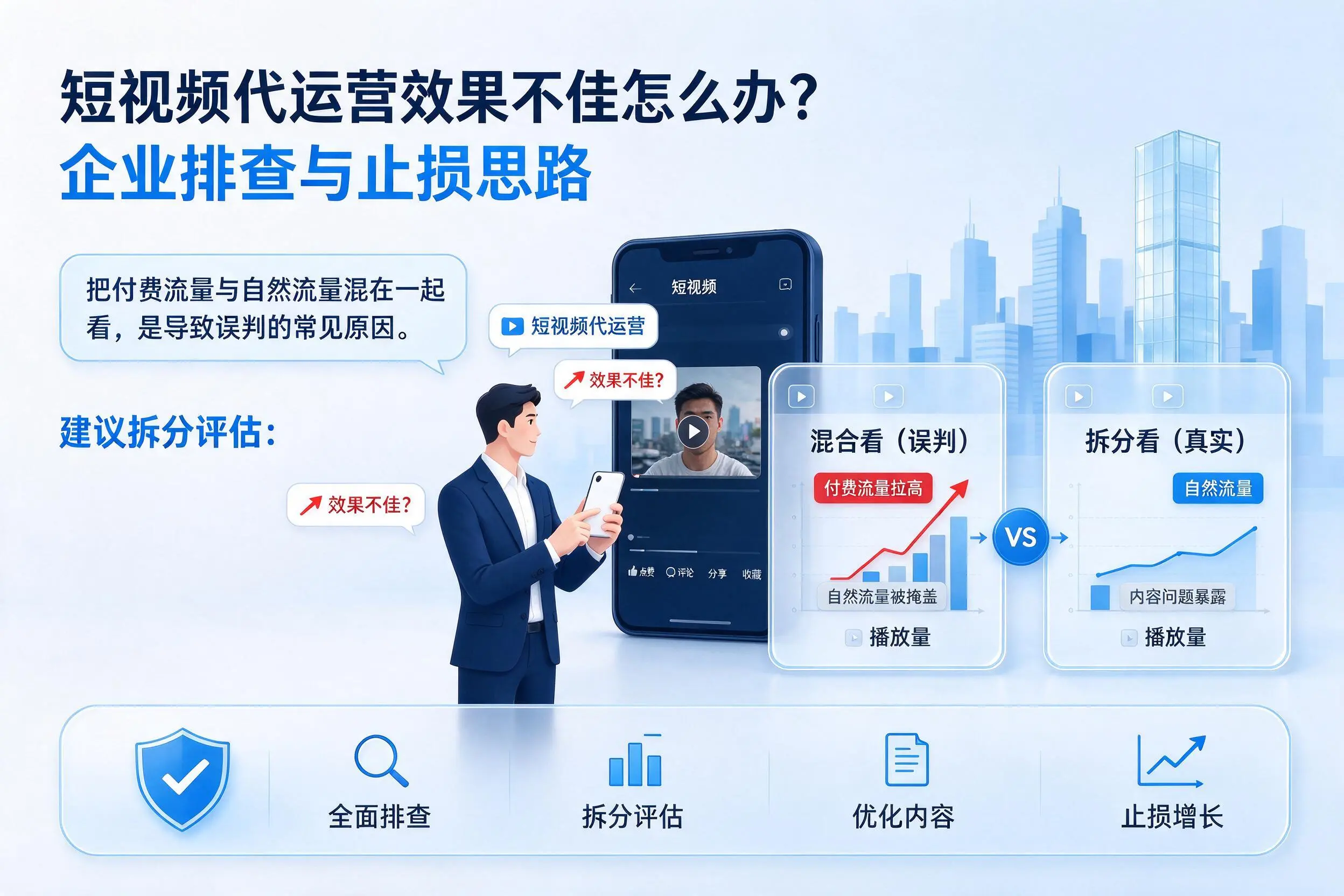 短视频代运营效果不佳怎么办?重庆城区企业排查与止损思路