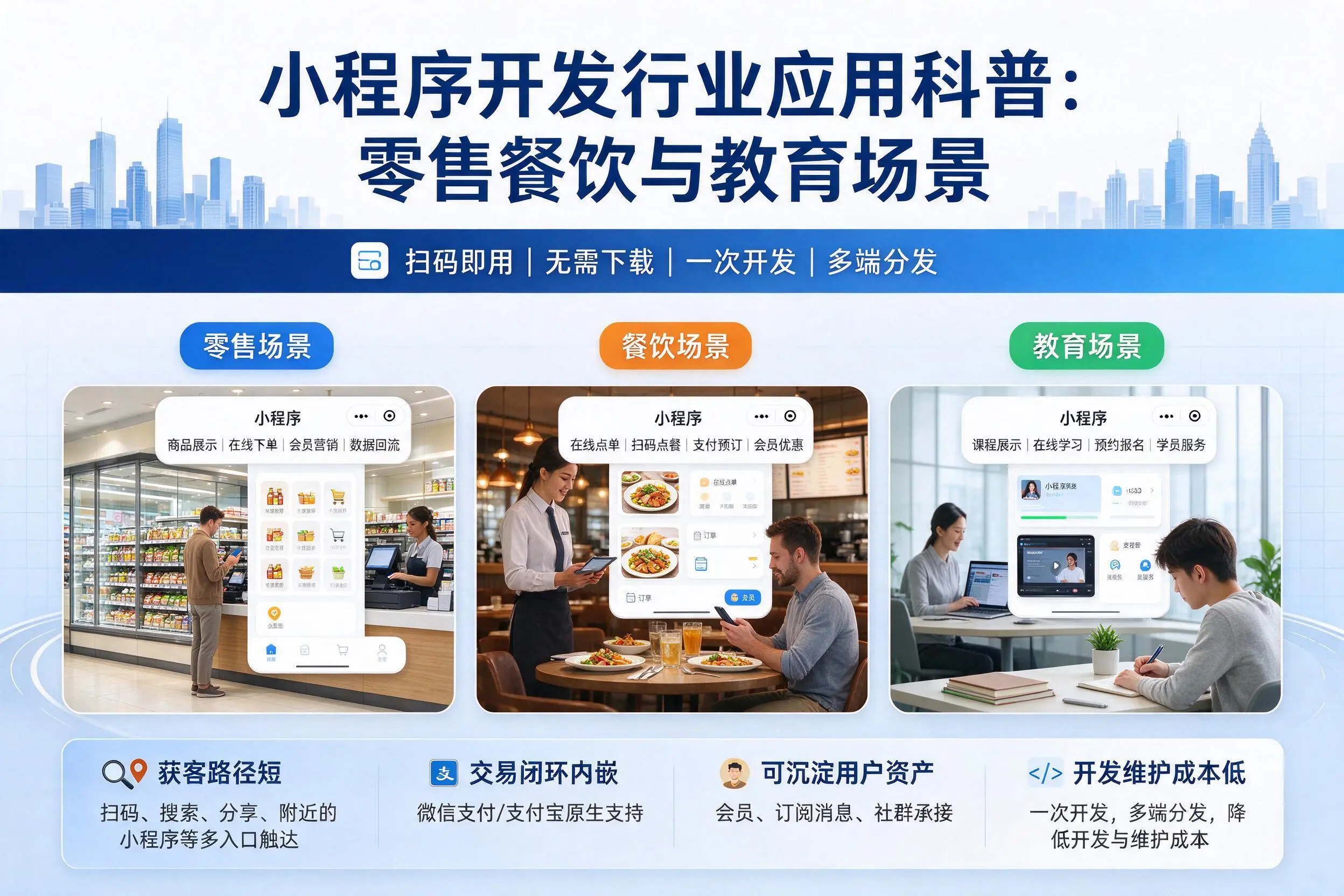 重庆城区小程序开发行业应用科普：零售餐饮与教育场景
