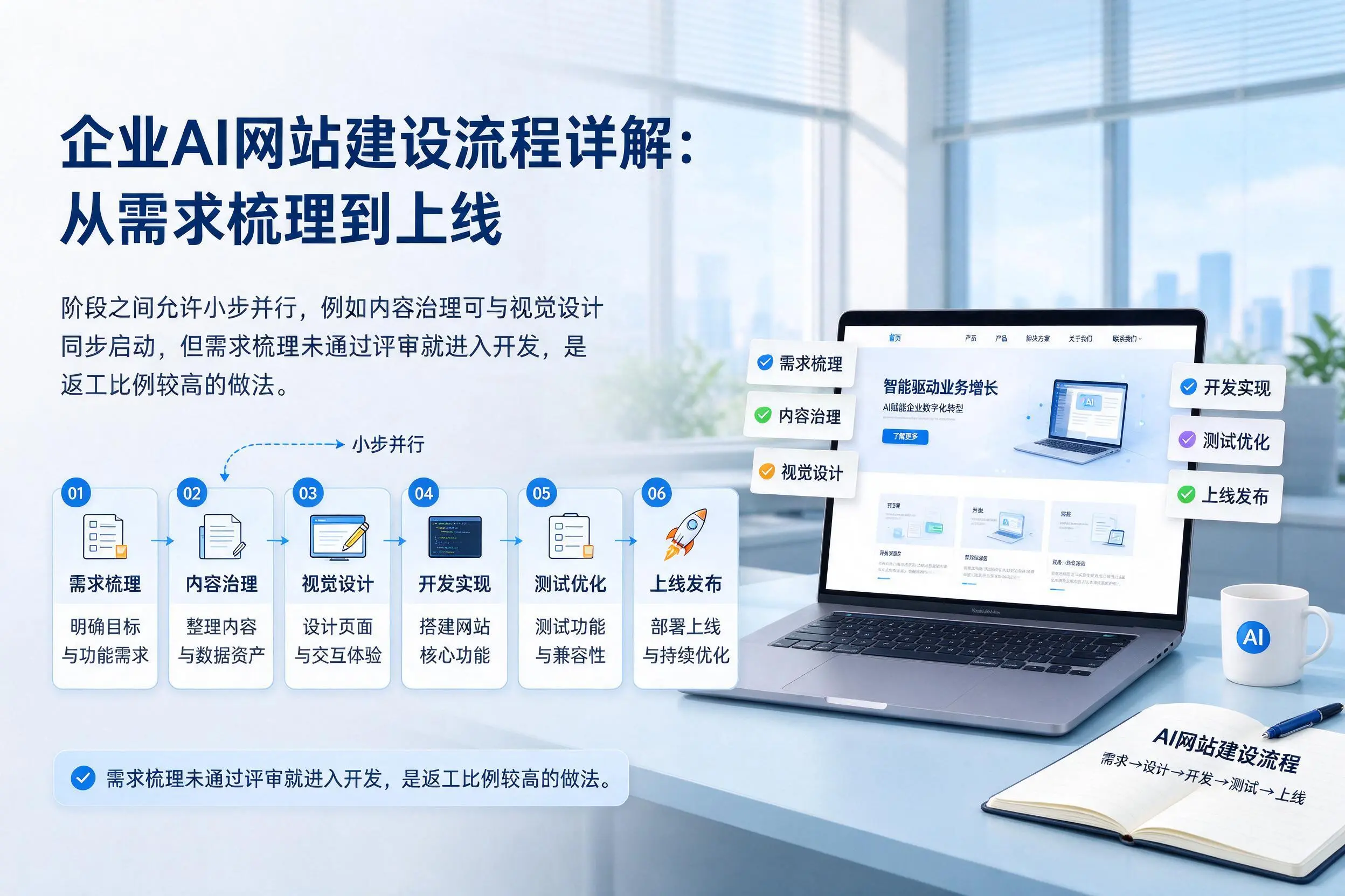 重庆城区企业AI网站建设流程详解：从需求梳理到上线