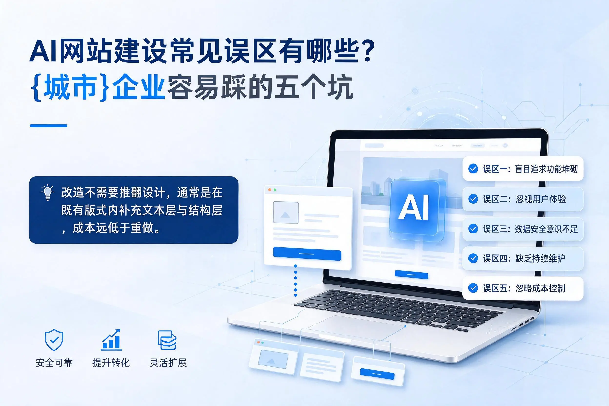 AI网站建设常见误区有哪些？重庆城区企业容易踩的五个坑
