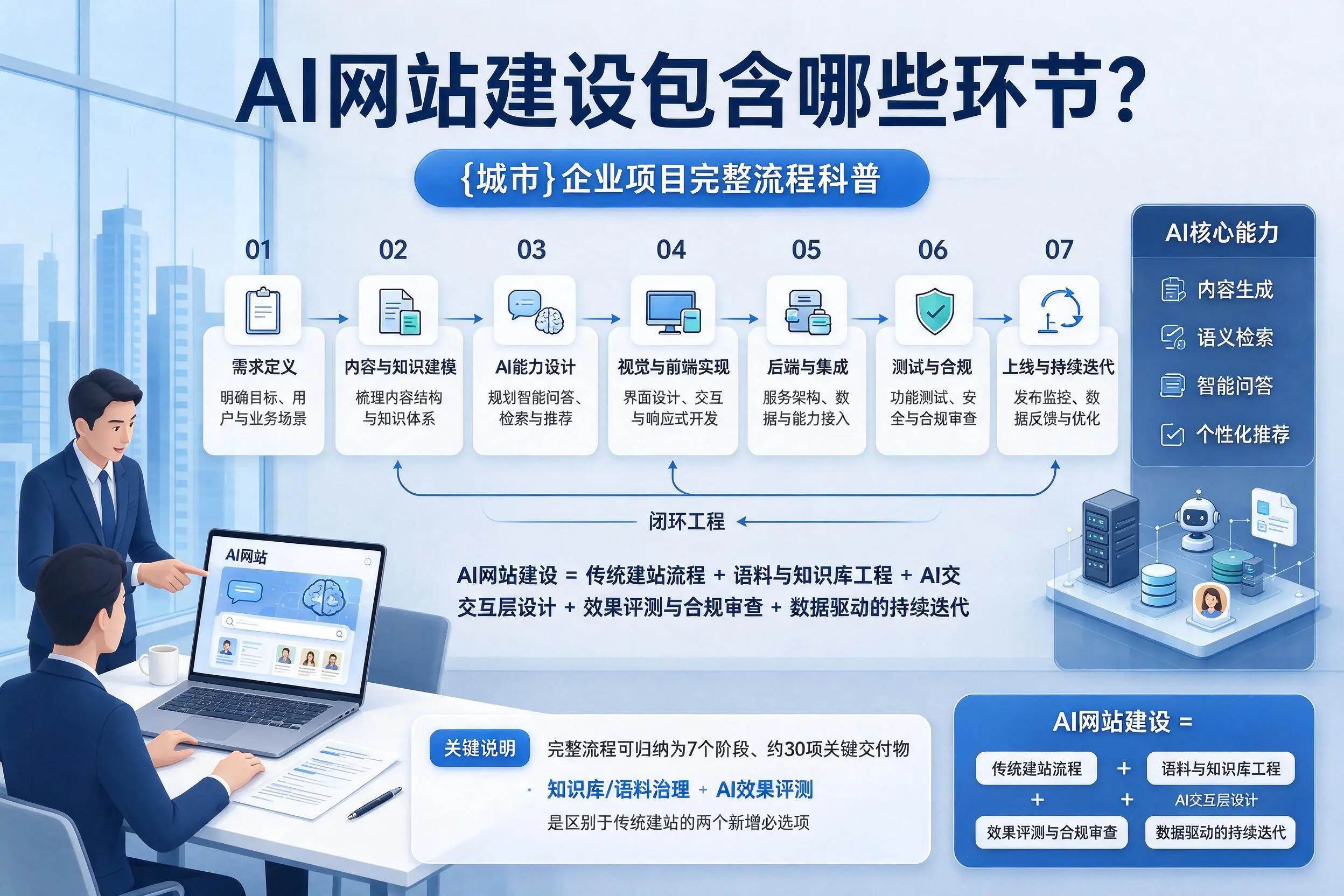 AI网站建设包含哪些环节？重庆城区企业项目完整流程科普